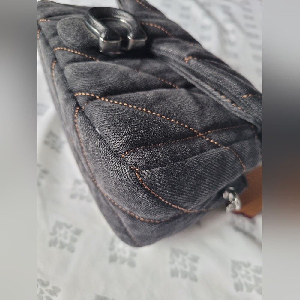 Coach Quilted Black Denim Tabby 20 Shoulder and Crossbody Bag - Picture 10 of 16